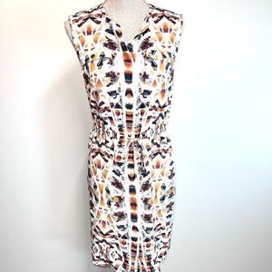 NWOT MAGASCHONI Silk Multi Colored Sleeveless Shirt DRESS -SIZE 4.